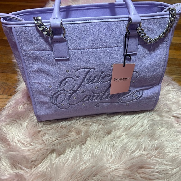 Juicy Couture beach couture tote lavender with Silver Hardware - Picture 3 of 4